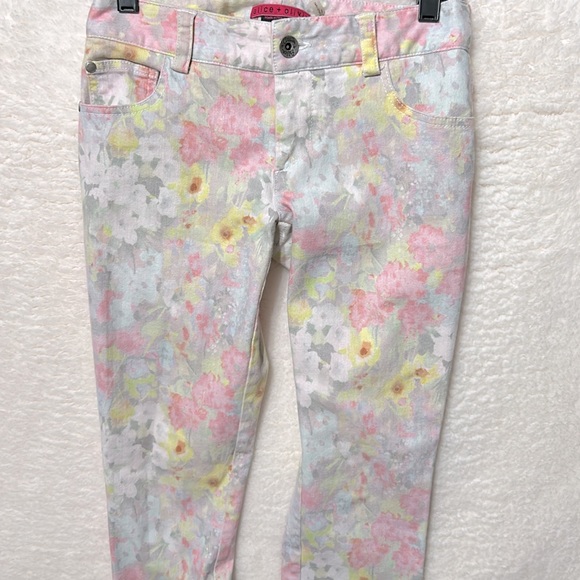 Alice + Olivia Fierra skinny Multi color Floral Denim pants sz 2 - Picture 3 of 9